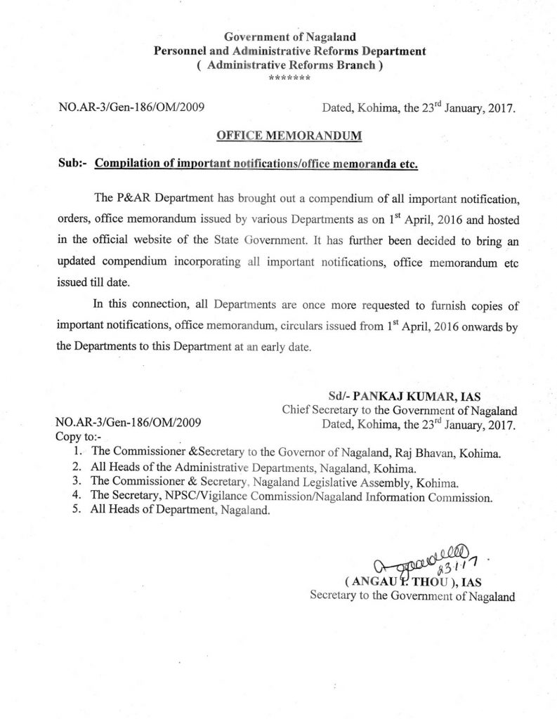 Compilation of important notifications/office Memorandum etc ...